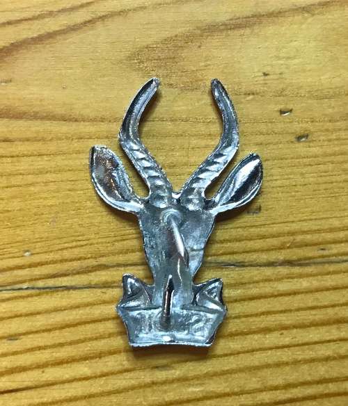 SOUTH AFRICA INFANTRY BERET BADGE=SPRINGBOK HEAD=SADF=DEFENCE FORCE=ARMY=B