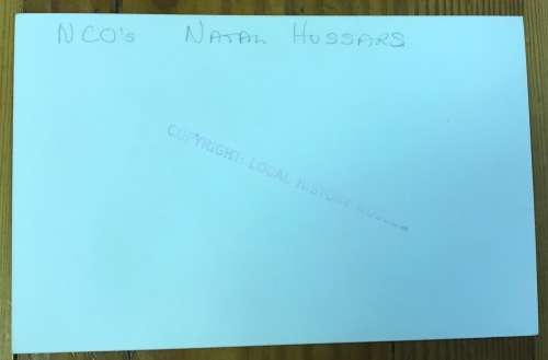 BOER WAR PHOTOGRAPH=NATAL HUSSAR'S NCO's=COPYRIGHT LOCAL HISTORY MUSEUM=RIFLES=SOLDIERS