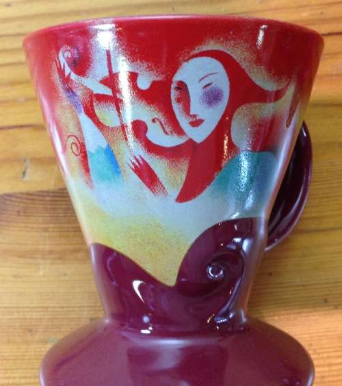 2 x CLOWN FOOTED EXPRESSO CUPS=Linda Frichtel=1999=Demitasse=COFFEE=STUNNING!!!!