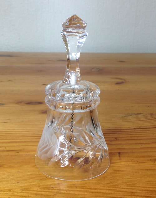 TABLE BELL=CUT-GLASS=ROSE CUT.