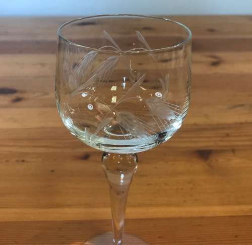 HOCK Glasses x set of 6 WHEAT PATTERN STUNNING!!! WINE GIN??? GLASS