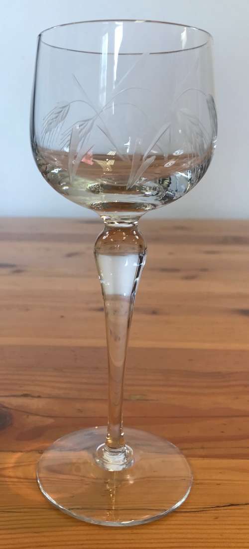 HOCK Glasses x set of 6 WHEAT PATTERN STUNNING!!! WINE GIN??? GLASS