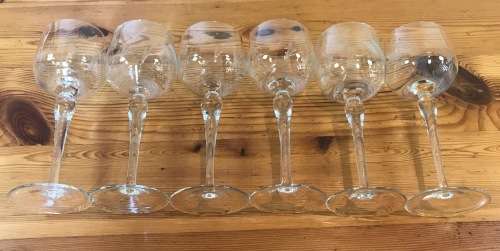 HOCK Glasses x set of 6 WHEAT PATTERN STUNNING!!! WINE GIN??? GLASS