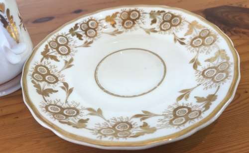 DEMITASSE Cup & Saucer=WHITE GROUND and GILT FLORAL PATTERN=4425=COFFEE=EXPRESSO.