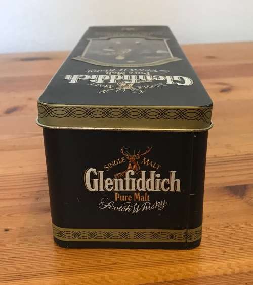 TIN=GLENFIDDICH SINGLE MALT=PURE MALT=SCOTCH WHISKY=CLAN MURRAY TIN=NO BOTTLE.