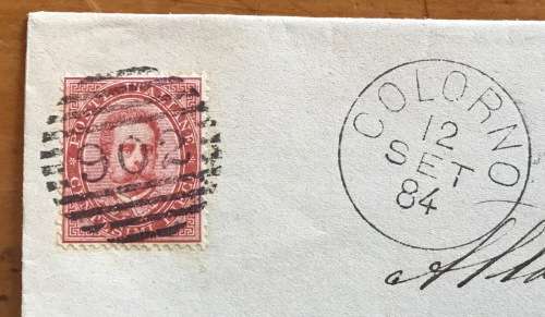 COLORNO=PARMA=ITALY=1884=MAYOR and MUNICIPALITY cachets=WRAPPER=SG32 10c RED 1879=KING UMBERTO.
