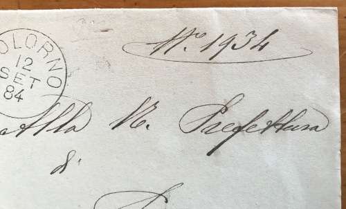 COLORNO=PARMA=ITALY=1884=MAYOR and MUNICIPALITY cachets=WRAPPER=SG32 10c RED 1879=KING UMBERTO.