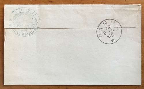 COLORNO=PARMA=ITALY=1884=MAYOR and MUNICIPALITY cachets=WRAPPER=SG32 10c RED 1879=KING UMBERTO.