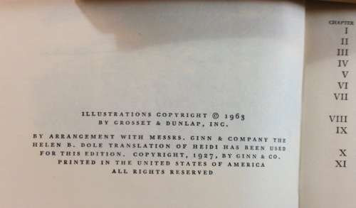 HANS BRINKER THE SILVER SKATES MARY MAPES DODGE HEIDI JOHANNA SPYRI 1963 GROSSET and DUNLAP.