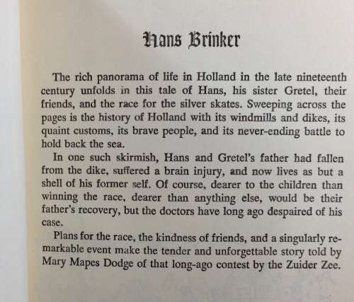 HANS BRINKER THE SILVER SKATES MARY MAPES DODGE HEIDI JOHANNA SPYRI 1963 GROSSET and DUNLAP.