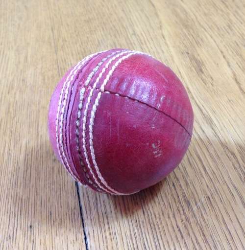 CRICKET BALL=RED=SECOND HAND=USED=COLLECTIBLE.