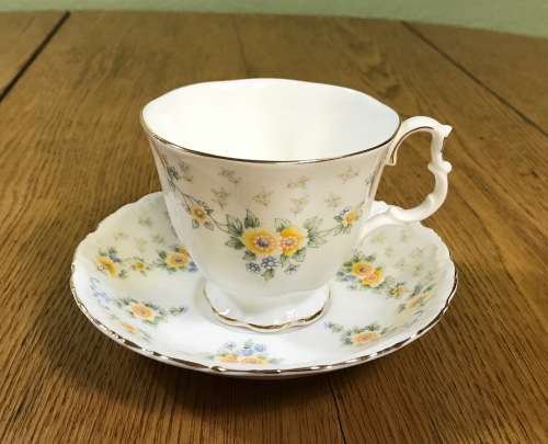 ROYAL ALBERT=BRONTE=DUO=TEA CUP + SAUCER=1st quality=Bone China=England.