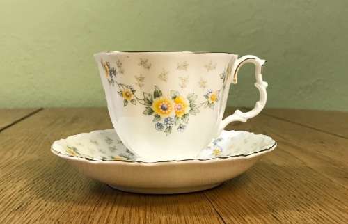 ROYAL ALBERT=BRONTE=DUO=TEA CUP + SAUCER=1st quality=Bone China=England.
