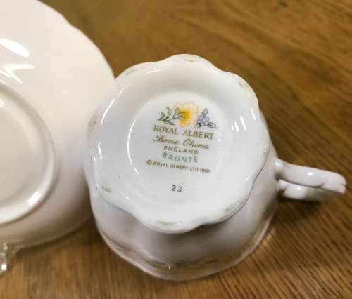 ROYAL ALBERT=BRONTE=DUO=TEA CUP + SAUCER=1st quality=Bone China=England.