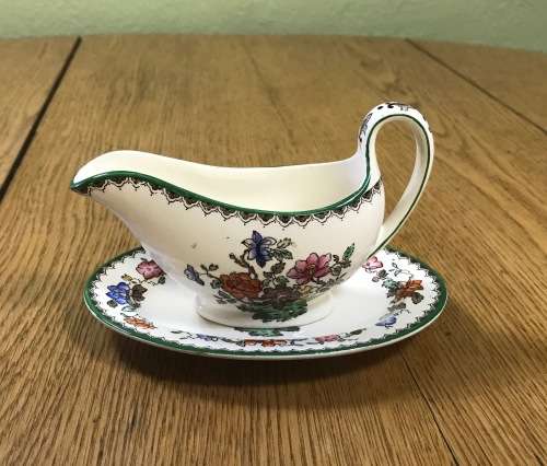 COPELAND SPODE=CHINESE ROSE=GRAVY / SAUCE BOAT and UNDERPLATE=MINIATURE=SMALL=STUNNING!!!!!