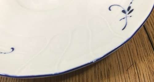 VILLEROY & BOCH=VIEUX LUXEMBOURG PATTERN=TEA CUP=SAUCER=MADE IN LUXEMBOURG=GERMANY=BLUE and WHITE!d