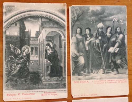 POSTCARDS x 4 POST CARDS BLACK and WHITE BOLOGNA ITALY R. PNACOTECA GARIBALDI MONUMENT ARCH of PEACE