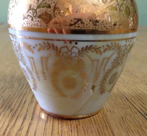 LIMOGES=FRANCE=Perfume Spay Bottle=ATOMISER=Gilt decoration=damaged as shown.