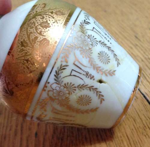 LIMOGES=FRANCE=Perfume Spay Bottle=ATOMISER=Gilt decoration=damaged as shown.