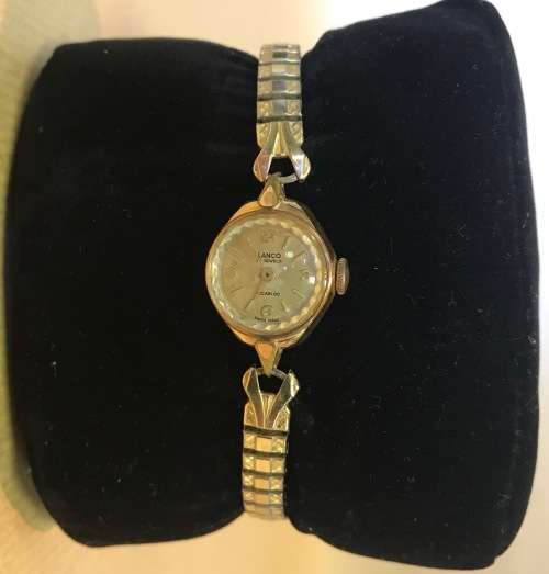 LANCO LADIES Wristwatch WATCH 17 JEWELS SWISS MADE INCABLOC STAINLESS STEEL SPEIDEL EXPANSION STRAP!