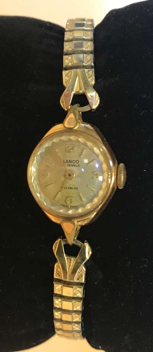 LANCO LADIES Wristwatch WATCH 17 JEWELS SWISS MADE INCABLOC STAINLESS STEEL SPEIDEL EXPANSION STRAP!