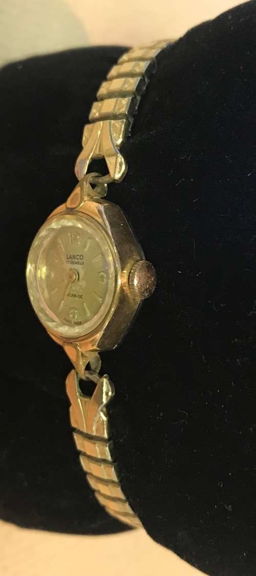 LANCO LADIES Wristwatch WATCH 17 JEWELS SWISS MADE INCABLOC STAINLESS STEEL SPEIDEL EXPANSION STRAP!