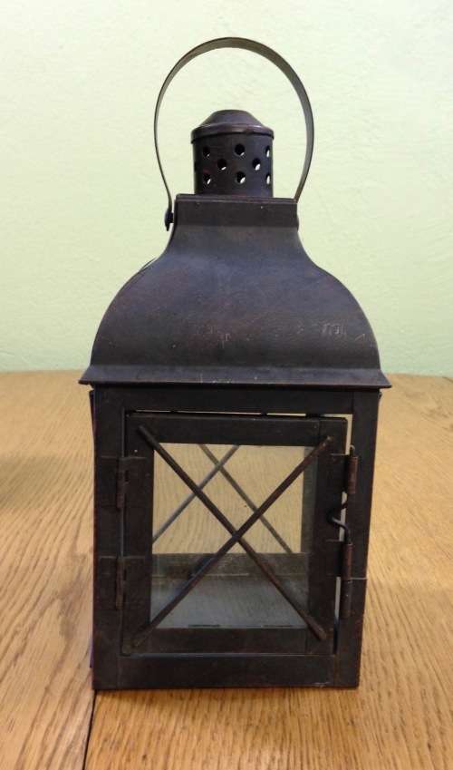 OUTDOOR TEALIGHT CANDLE LANTERNS x 3=DIFFERENT SIZES=USING TEALIGHTS or CANDLES=BLACK PAINTED METAL