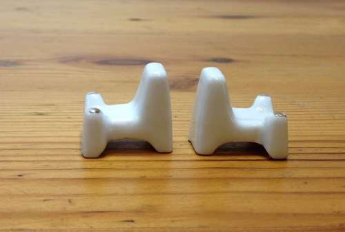 LIMOGES French Miniature Porcelain CHAIRS x 2=LOUNGERS=France=Dolls House=ALL WHITE.