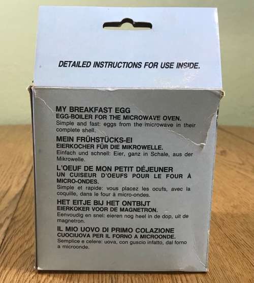 EGG BOILER for MICROWAVE SINGLE EGG CAPACITY LIKE NEW in its BOX!!!