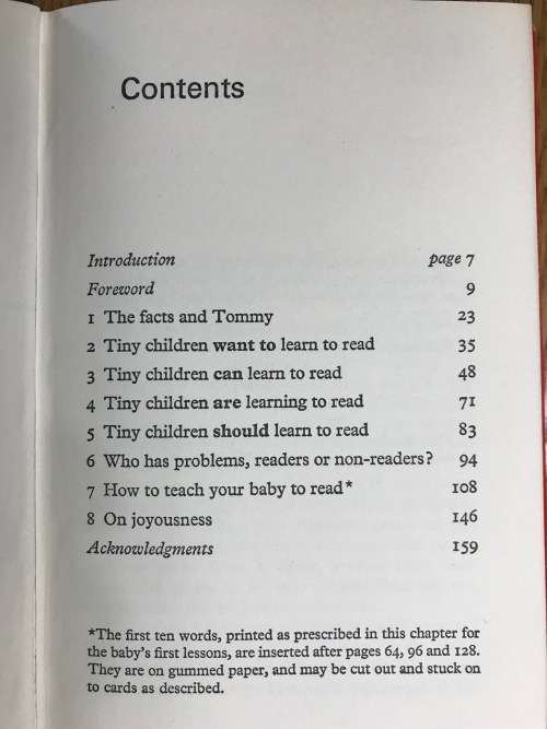 TEACH YOUR BABY TO READ GLENN J. DOMAN 1965 Lovely Book!!!