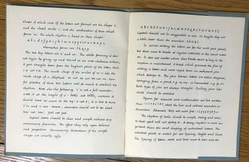 HANDWRITING SHEETS wraps x 2=PATRICK BARRY=O.S.B.=1954 + 1955=CALLIGRAPHY.
