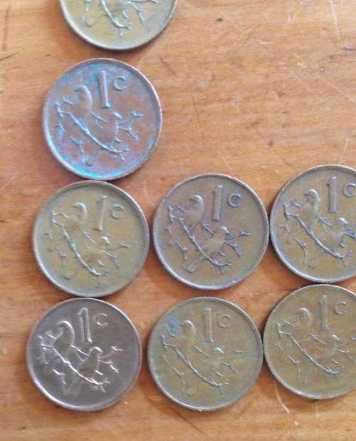 COINS x 43=SOUTH AFRICA=1 cent=1966-1989=Various mixed years=UNCHECKED=HERN D19-D46.