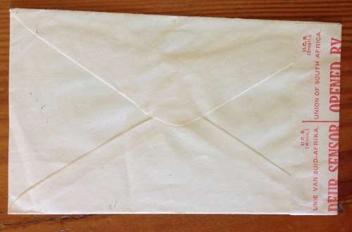 OPENED BY CENSOR WINDHOEK POST 1941 SOUTH WEST AFRICA WWII to CAPE TOWN SOUTH AFRICA.