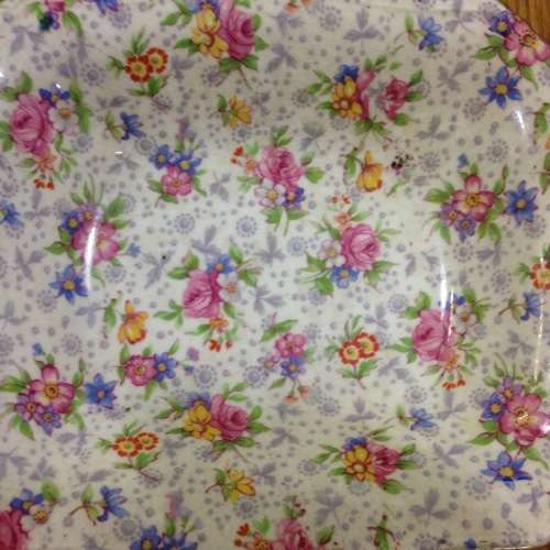 Royal Winton Grimwades Chintz NUTDISH SNACK TRAY/BOWL HANDLES ENGLAND 1951-1964 Floral!!