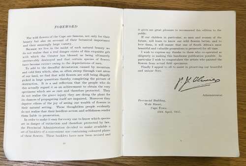 PROTECTED WILD FLOWERS of the CAPE PROVINCE BESKERMDE VELDBLOMME van KAAPLAND 1958 MAPS COLOUR ART.