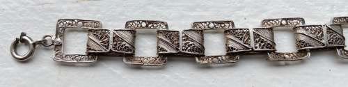 FILIGREE STERLING SILVER BRACELET 16 grams 210mm clasp to loop 15mm widest point!!! Beautiful!!!