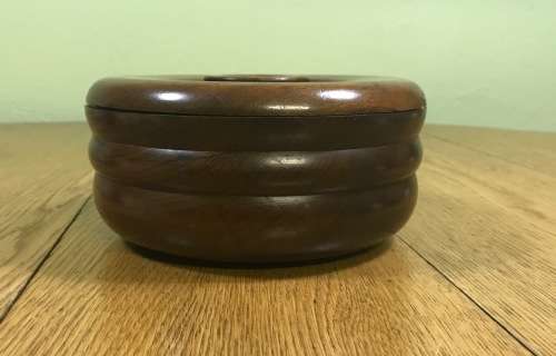 ROUND WOODEN BOWL and LID TOBACCO? MAHOGANY?? TEAK?? Please read notes.....