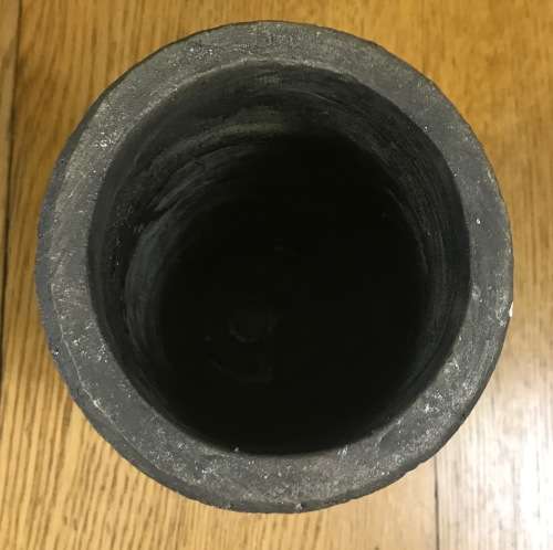 VASE PLANTER CERAMIC POTTERY BLUE and WHITE CRAQUELE HOLE in BASE for drainage.