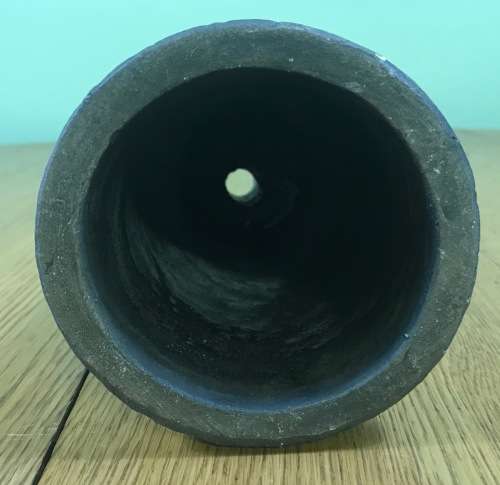 VASE PLANTER CERAMIC POTTERY BLUE and WHITE CRAQUELE HOLE in BASE for drainage.