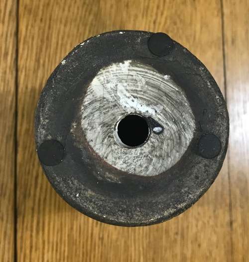 VASE PLANTER CERAMIC POTTERY BLUE and WHITE CRAQUELE HOLE in BASE for drainage.