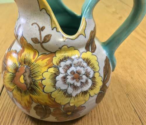 GOUDA HOLLAND JUG PITCHER 2544 DENA PATTERN 4227 FLOWERS FLORAL Please read notes....
