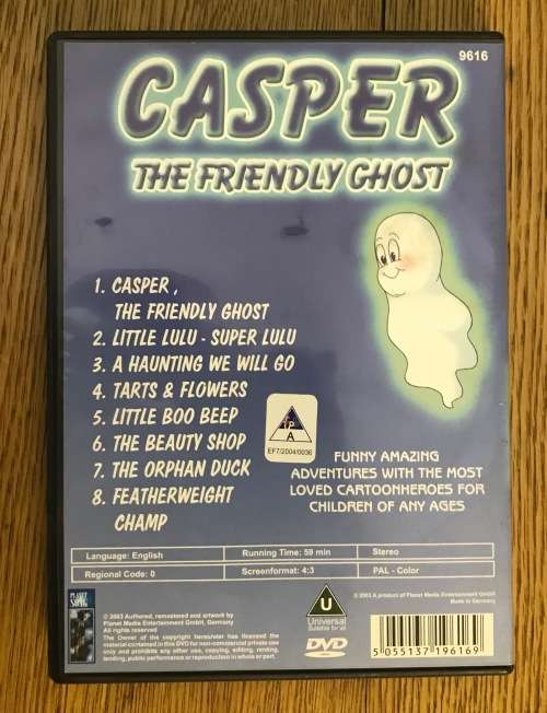 CASPER THE FRIENDLY GHOST - DVD - CARTOON ANIMATION MOVIE