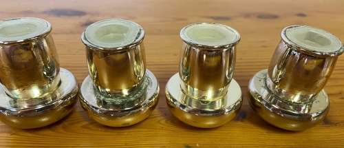 SALT and PEPPER 2 PAIRs of SHAKERS / CELLARS EPNS / SILVER PLATED MUSHROOM SHAPED HEAVY!!!