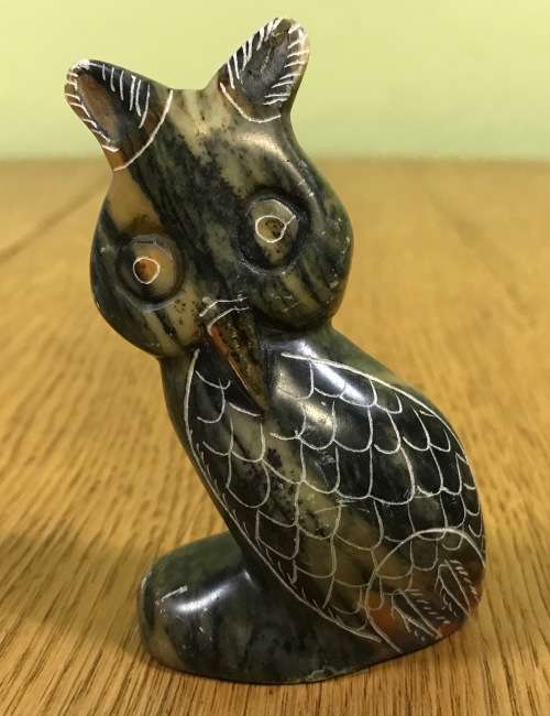 THE OWL and THE BEAR!!! OWL made with STONE AGATE? FOSSILS in the AGATE? STUNNING ITEM!!!