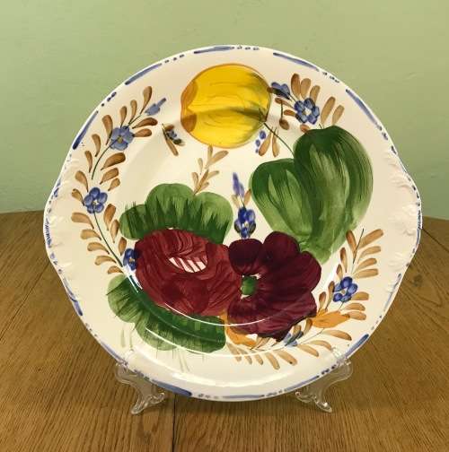 BELLE FIORE CAKE / SNACK PLATE SIMPSONS POTTERIES SOLIAN WARE COBRIDGE ENGLAND 521 FLOWERS read note