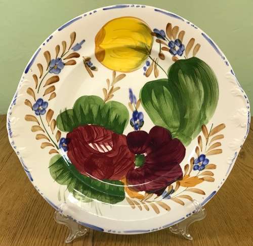 BELLE FIORE CAKE / SNACK PLATE SIMPSONS POTTERIES SOLIAN WARE COBRIDGE ENGLAND 521 FLOWERS read note