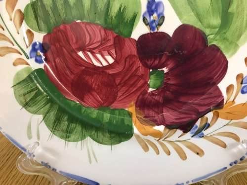 BELLE FIORE CAKE / SNACK PLATE SIMPSONS POTTERIES SOLIAN WARE COBRIDGE ENGLAND 521 FLOWERS read note