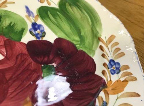 BELLE FIORE CAKE / SNACK PLATE SIMPSONS POTTERIES SOLIAN WARE COBRIDGE ENGLAND 521 FLOWERS read note