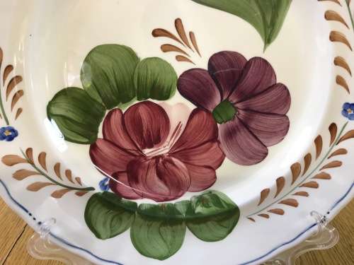 BELLE FIORI MAIN COURSE MEAT DINNER PLATE WOOD and SONS HAND PAINTED ENGLAND FLOWERS BELLE FIORE