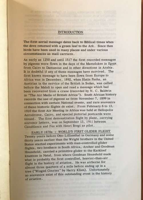 SOUTH AFRICAN AIRMAILS HISTORY + DEVELOPMENT SA + SWA CAPT. M.F. STERN AEROPHILATELIC SOCIETY.